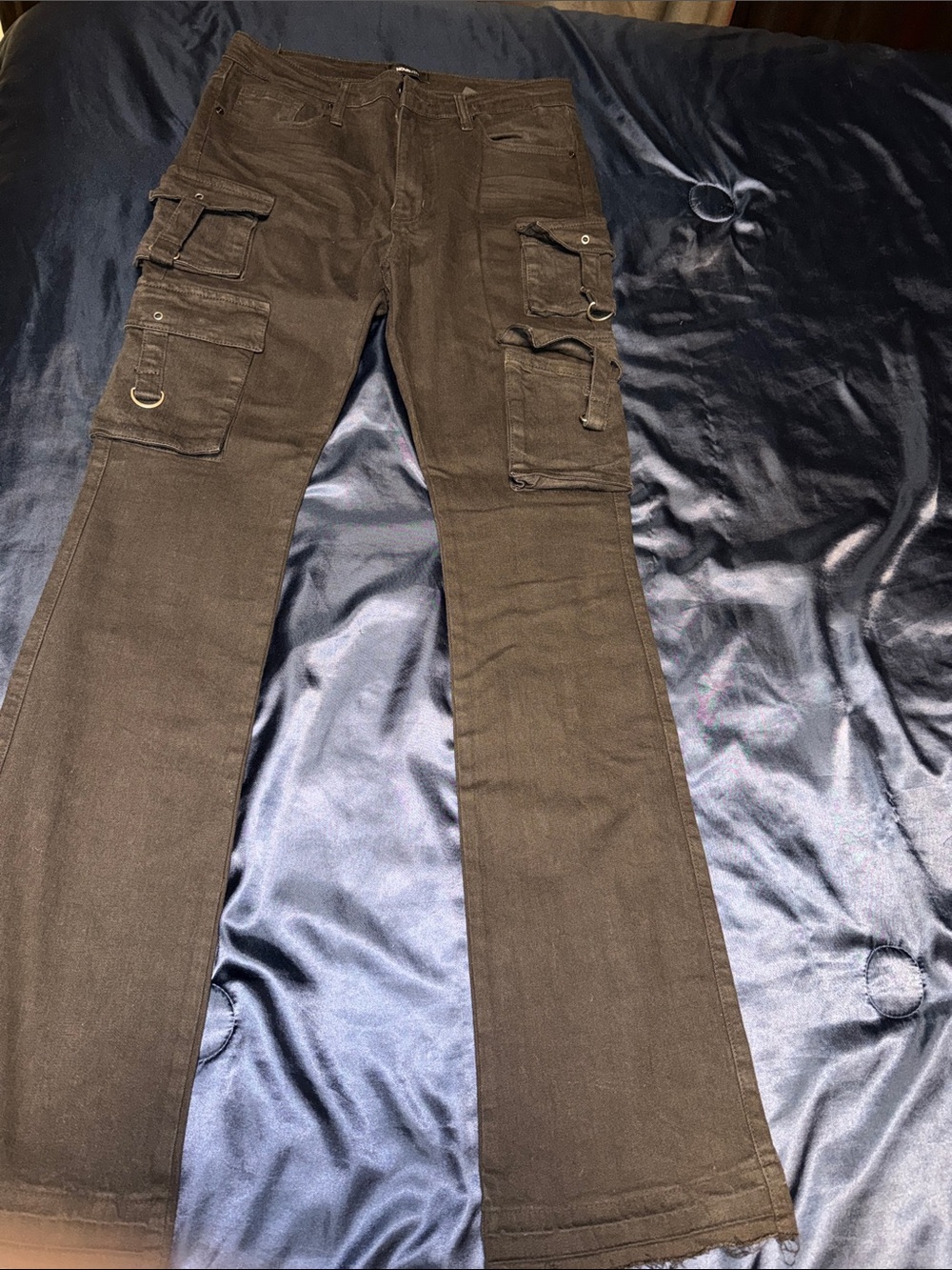 Fashion Nova Black Multi-Pocket Cargo Pants for Men